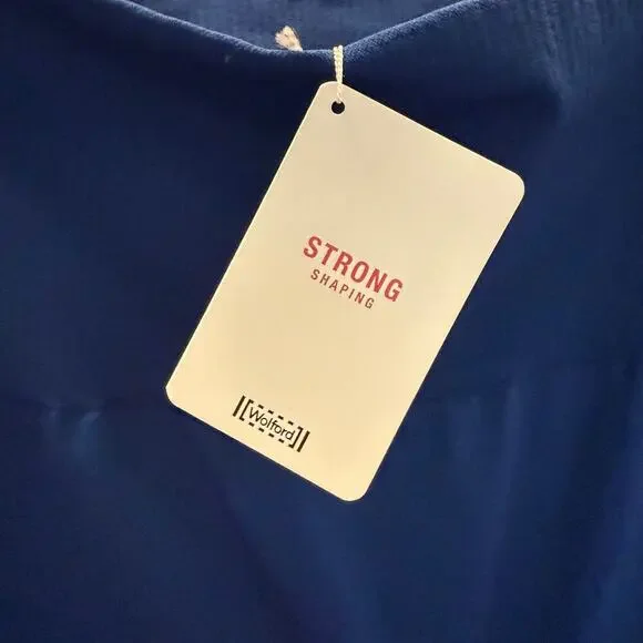 Wolford The Wonderful Leggings Sodalite Blue Cobalt Wide Band Compression Large - Picture 4 of 6